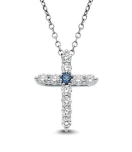 Natural Diamond Cross Pendant Necklace