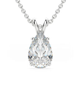 Grown Diamond Solitaire Pendant Necklace