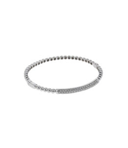 Sterling Silver Minimal Solitaire Bangle