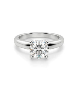 Round White Sapphire Engagement Ring