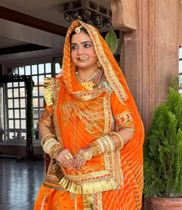 Orange Gota Patti Poshak